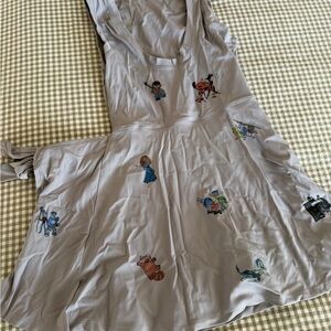 Girls' Light Gray Cartoon Character Dress